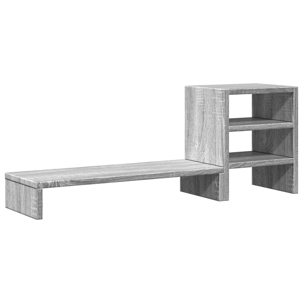 vidaXL Βάση Οθόνης με Organiser Γραφείου Γκρι Sonoma από Επεξ. Ξύλο