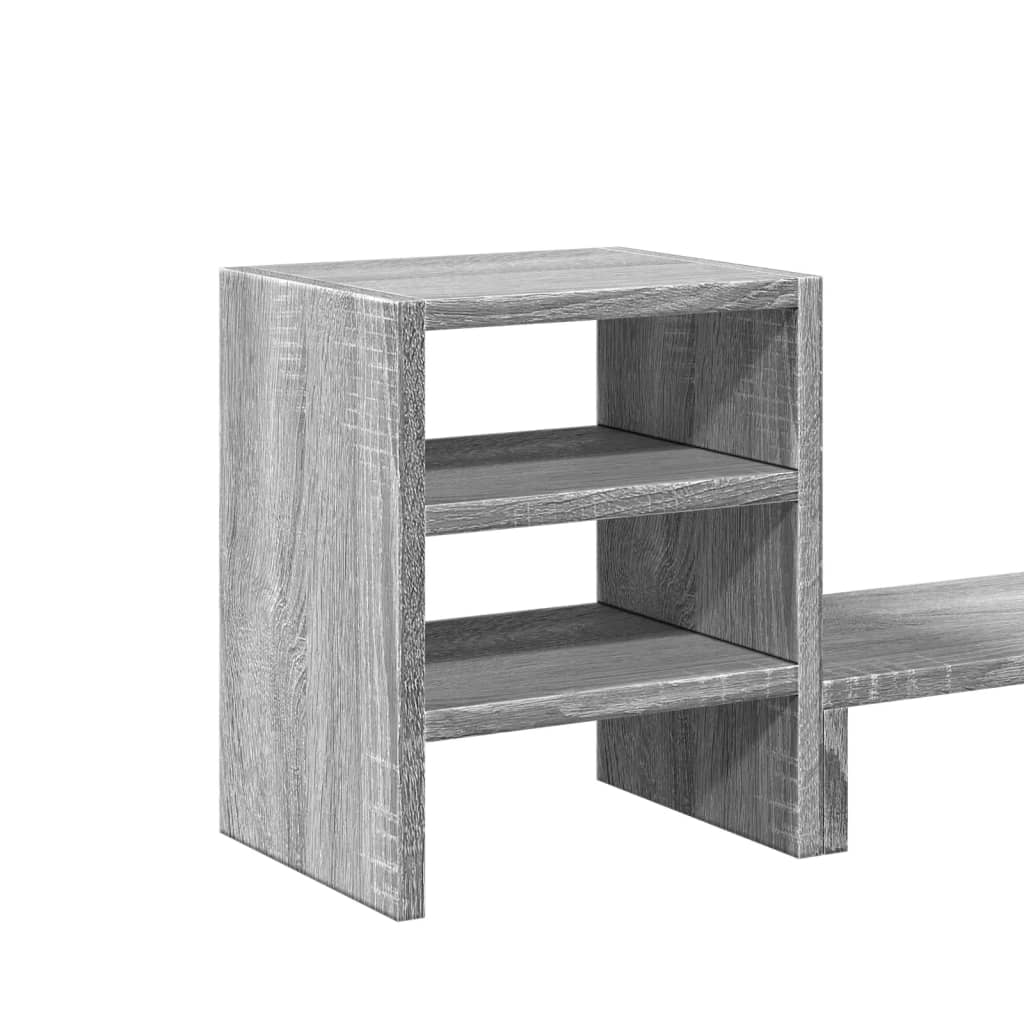 vidaXL Βάση Οθόνης με Organiser Γραφείου Γκρι Sonoma από Επεξ. Ξύλο