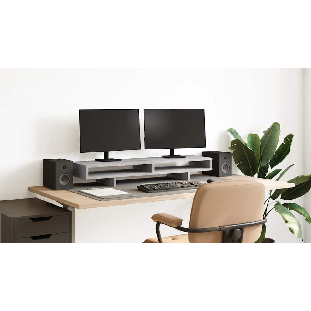 vidaXL Βάση Οθόνης Γκρι Σκυρ. 100x27x15 εκ. Επεξεργ. Ξύλο