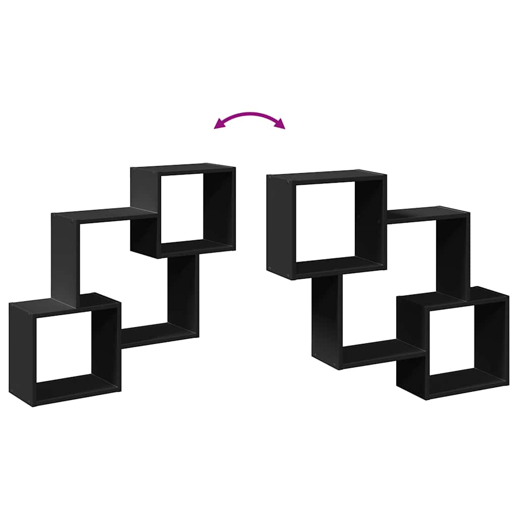 vidaXL Ντουλάπι Τοίχου Μαύρο 78x18x71 εκ. από Επεξεργασμένο Ξύλο