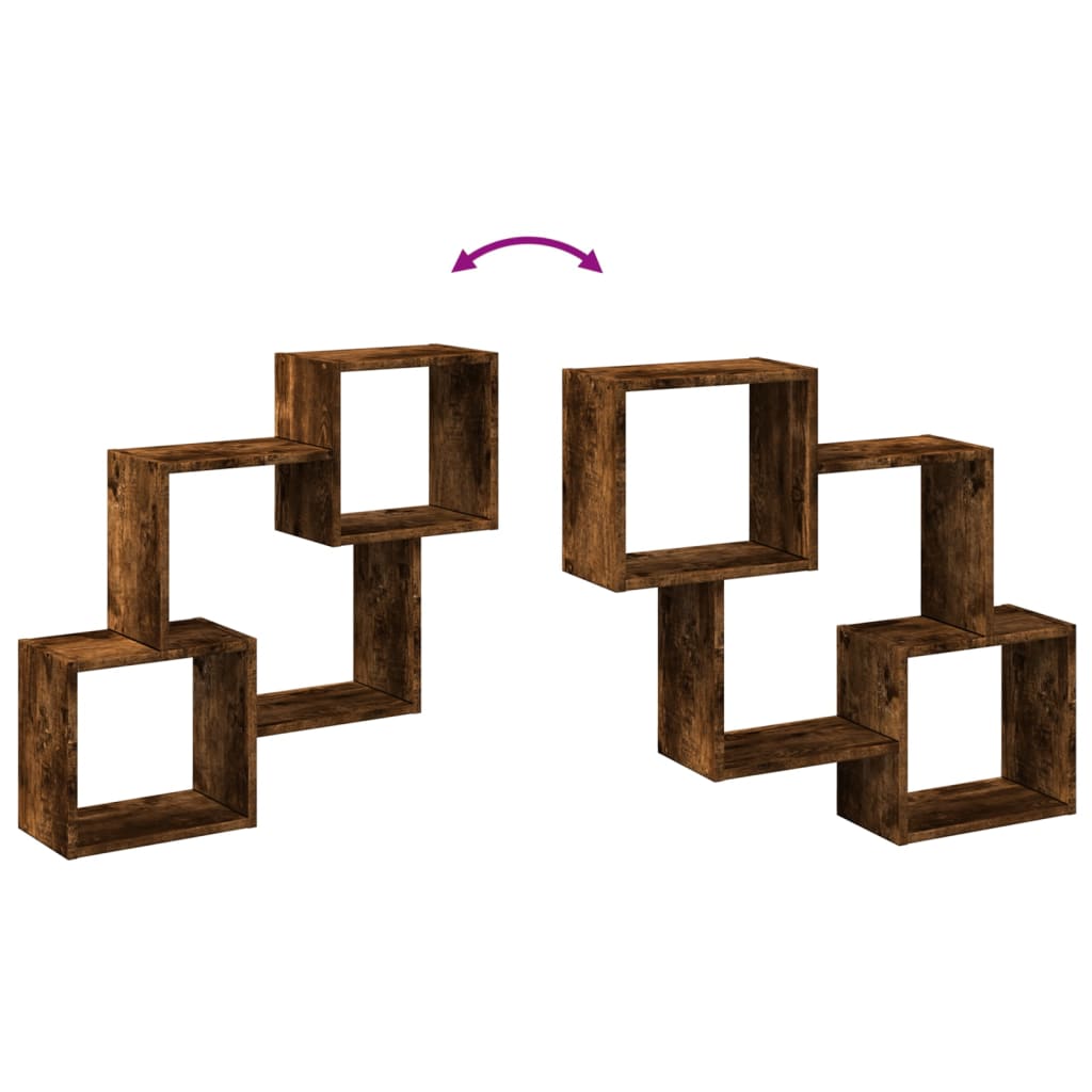 vidaXL Ντουλάπι Τοίχου Καπνιστή Δρυς 78x18x71 εκ. Επεξεργασμένο Ξύλο