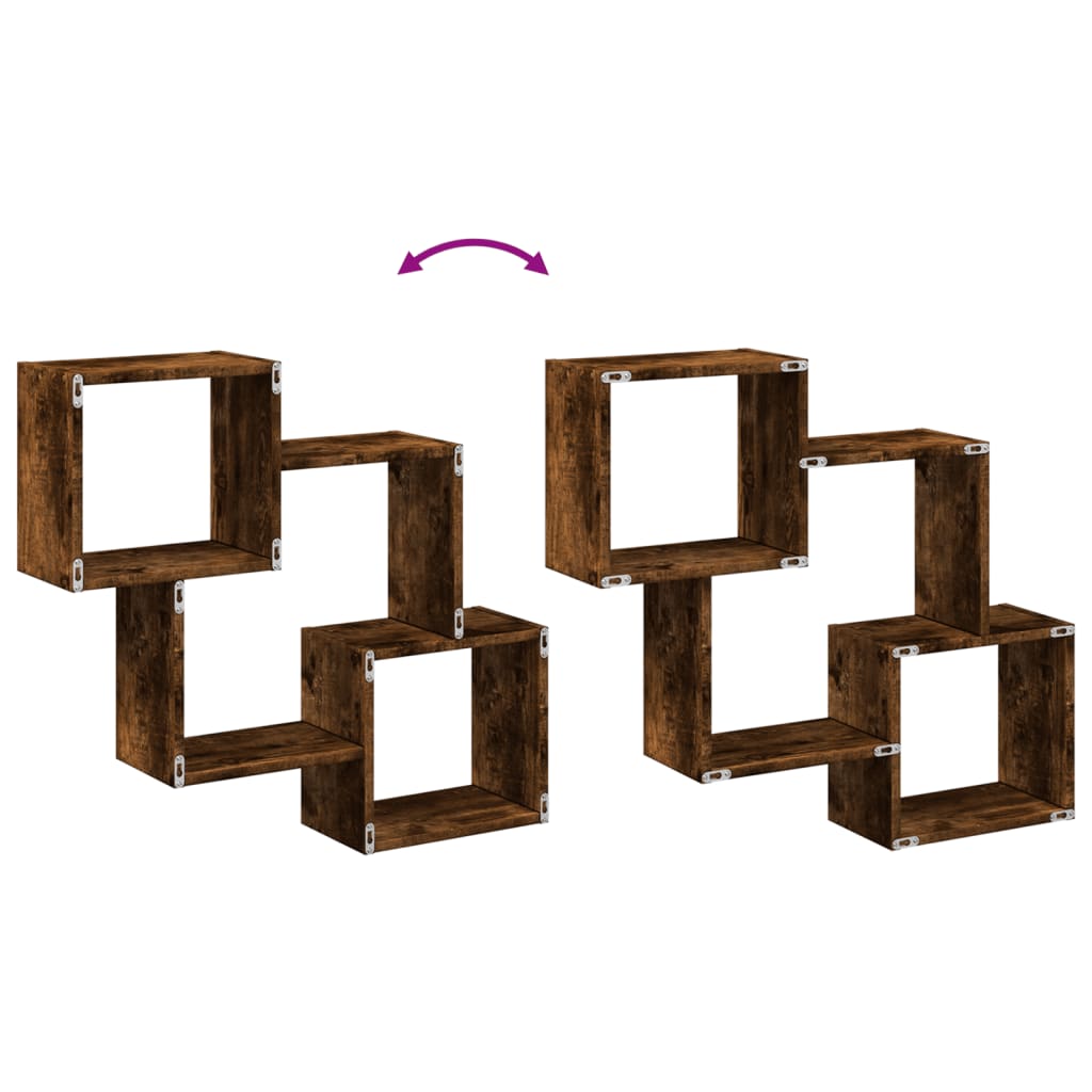 vidaXL Ντουλάπι Τοίχου Καπνιστή Δρυς 78x18x71 εκ. Επεξεργασμένο Ξύλο