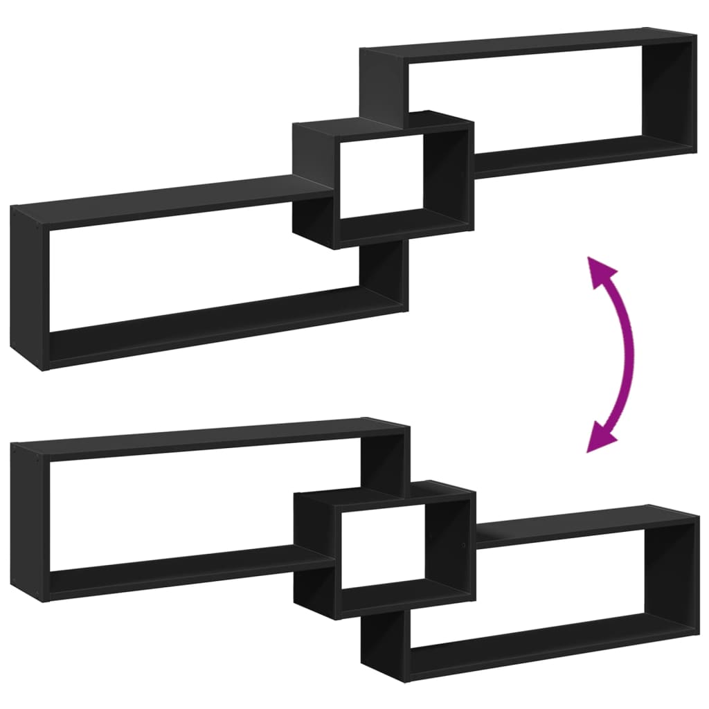 vidaXL Ντουλάπι Τοίχου Μαύρο 158x18x53 εκ. από Επεξεργασμένο Ξύλο