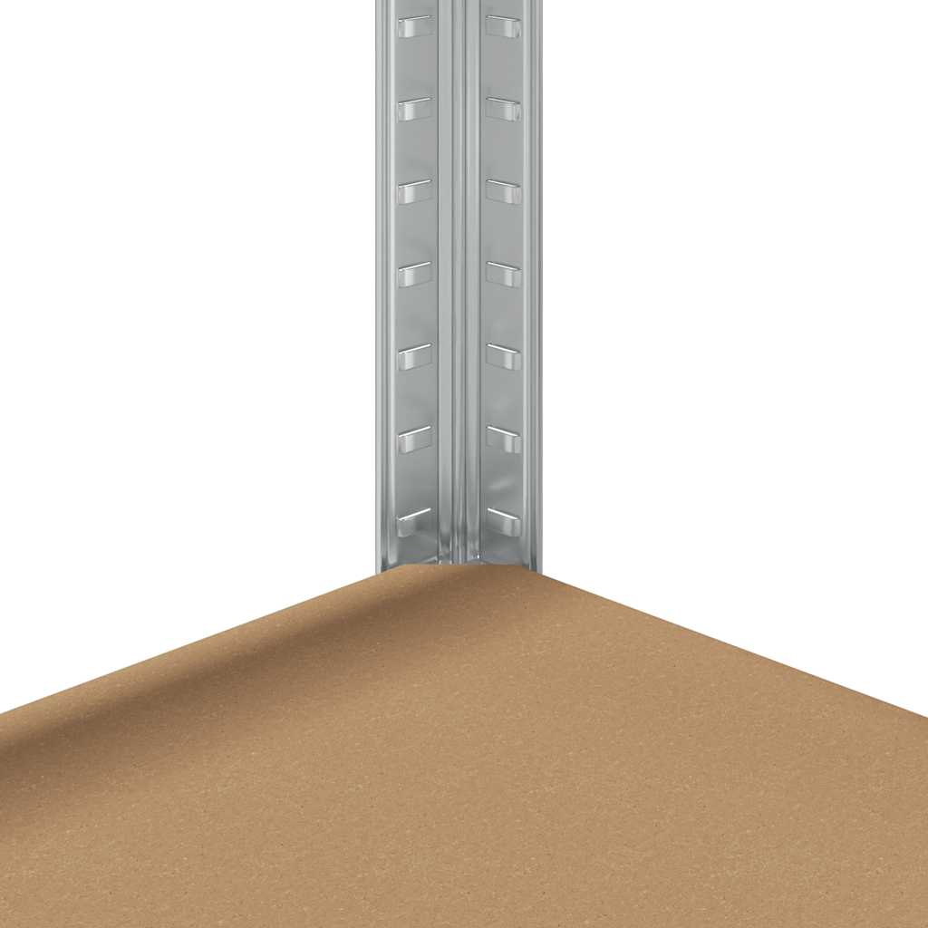 vidaXL Ραφιέρα 5 Επιπέδων Ασημί από Ατσάλι & Επεξεργασμένο Ξύλο