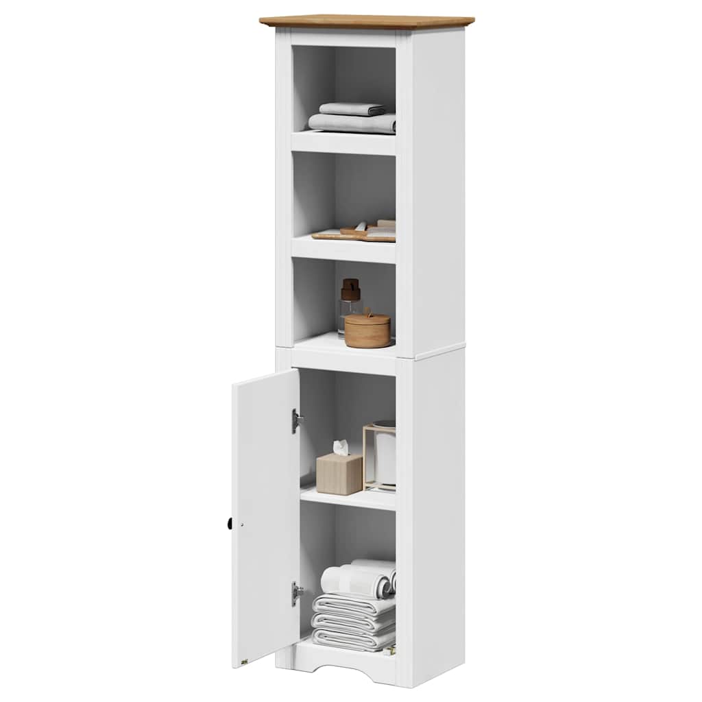 vidaXL Ντουλάπι μπάνιου BODO Λευκό και καφέ 44x30x160 cm