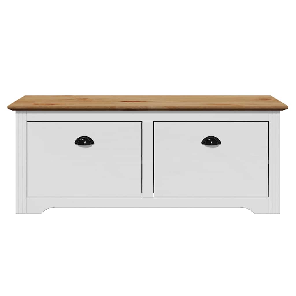Πάγκος διαδρόμου vidaXL BODO Λευκό και καφέ 114x40x45 cm