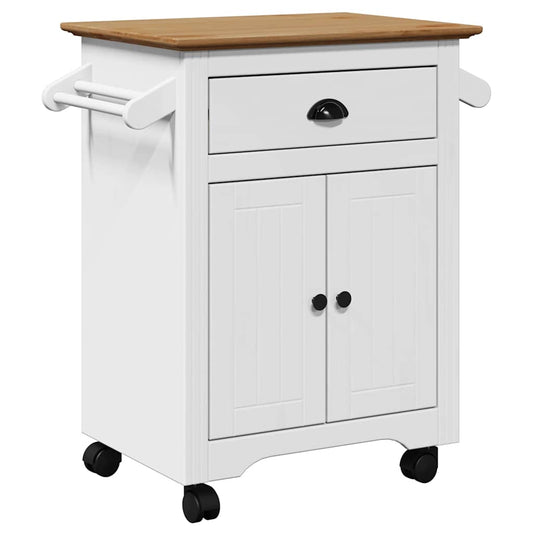 vidaXL Καροτσάκι κουζίνας BODO Λευκό και καφέ 72x45x80 cm