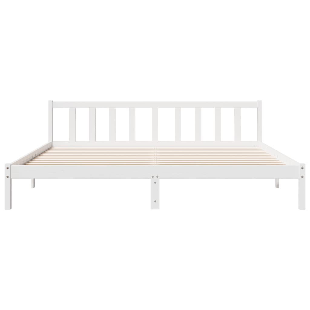 vidaXL Πλαίσιο Κρεβατιού Μακρύ Χωρ. Στρώμα Λευκό 200x210εκ Μασίφ Πεύκο
