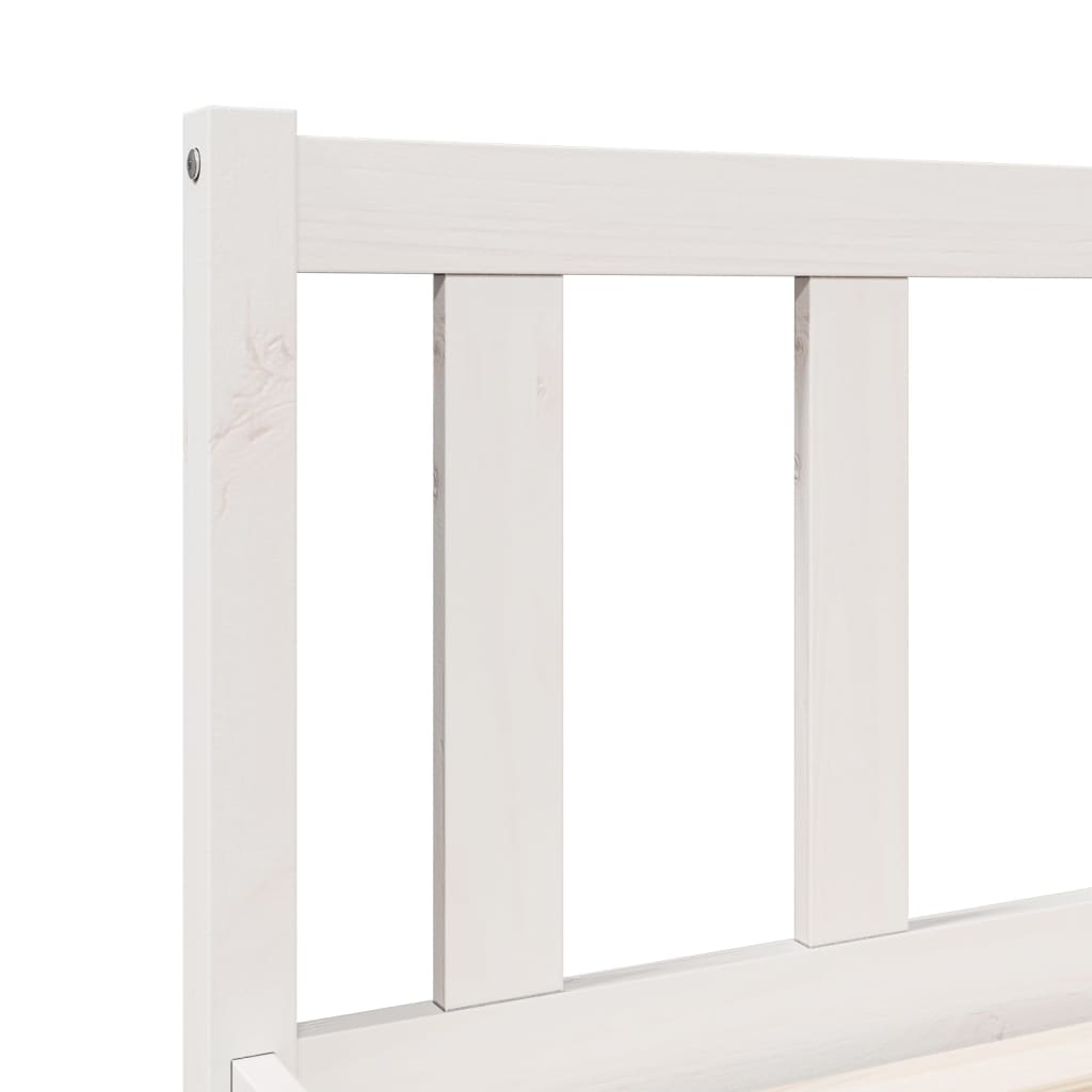 vidaXL Πλαίσιο Κρεβατιού Μακρύ Χωρίς Στρώμα Λευκό 100x220εκ Μασίφ Ξύλο