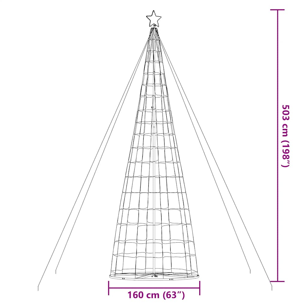 vidaXL Χριστουγεννιάτικο δέντρο LED 1534 LED Cold White 503 cm