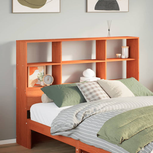 vidaXL Κεφαλάρι με Αποθ. Χώρο Καφέ Κεριού 135 εκ από Μασίφ Ξύλο Πεύκου