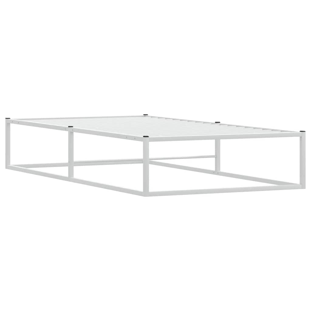 vidaXL Πλαίσιο κρεβατιού χωρίς στρώμα Λευκό 90x200 cm Μεταλλικό