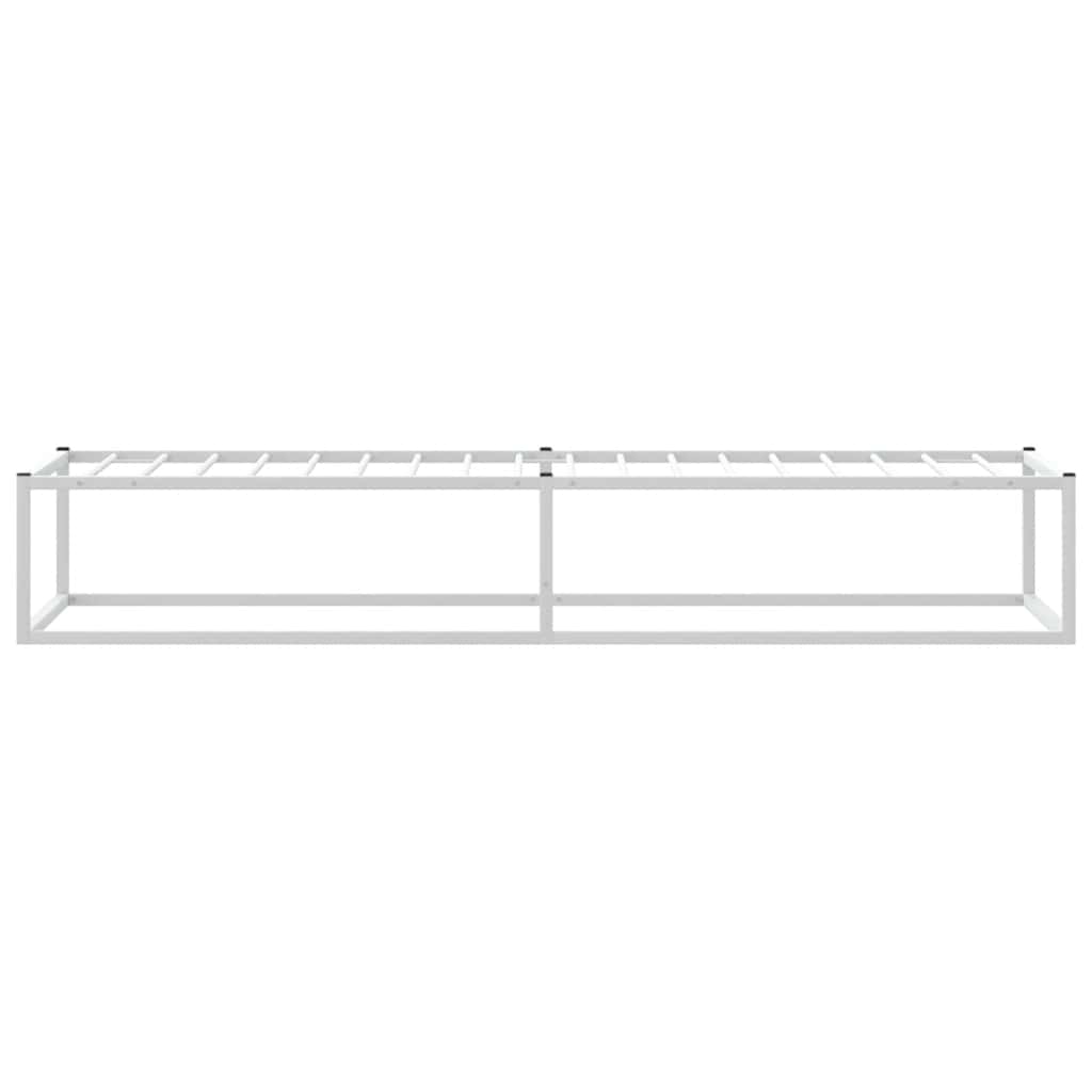vidaXL Πλαίσιο κρεβατιού χωρίς στρώμα Λευκό 90x200 cm Μεταλλικό