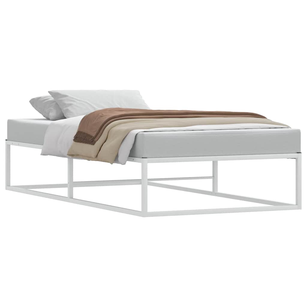 vidaXL Πλαίσιο κρεβατιού χωρίς στρώμα Λευκό 100x200 cm Μεταλλικό