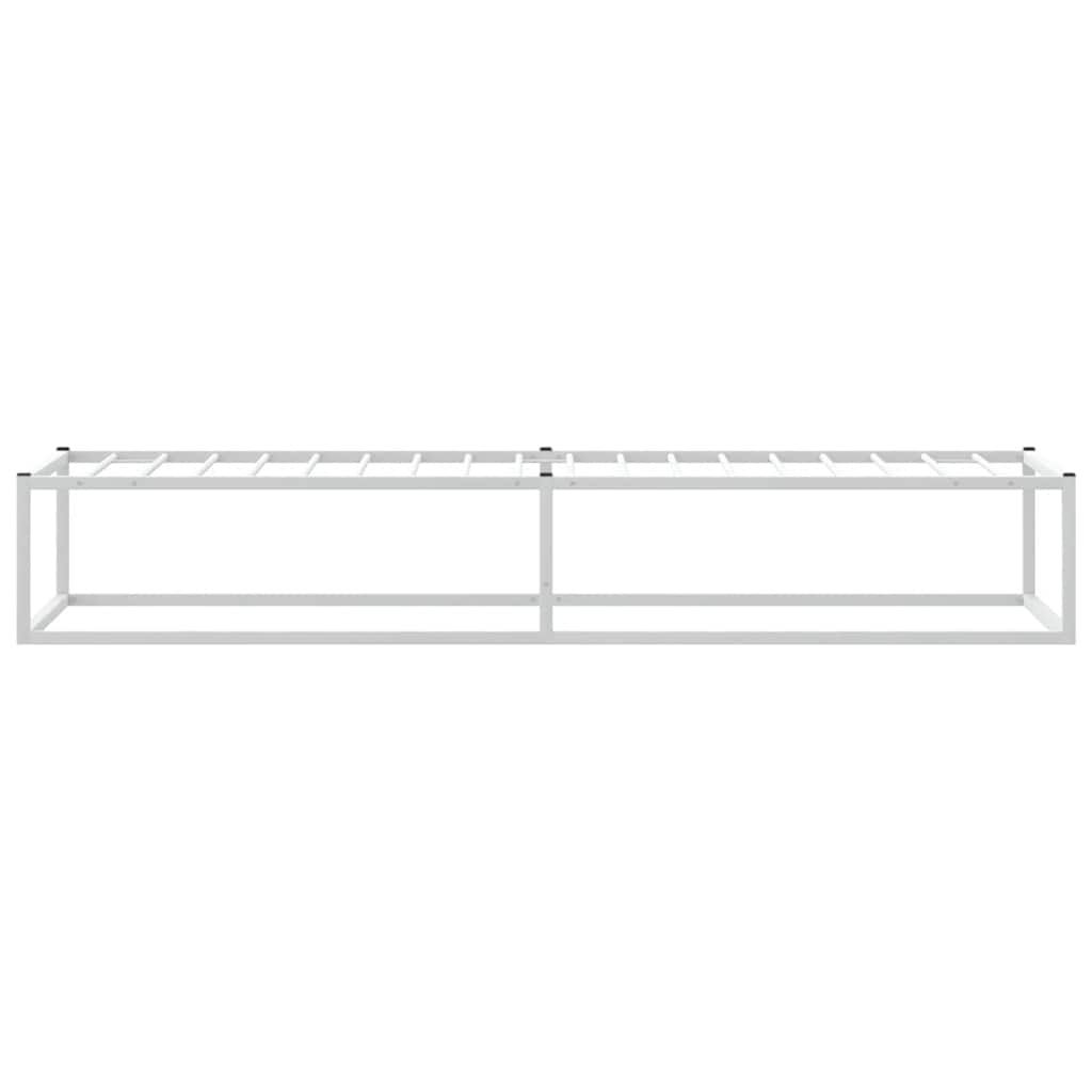 vidaXL Πλαίσιο κρεβατιού χωρίς στρώμα Λευκό 100x200 cm Μεταλλικό