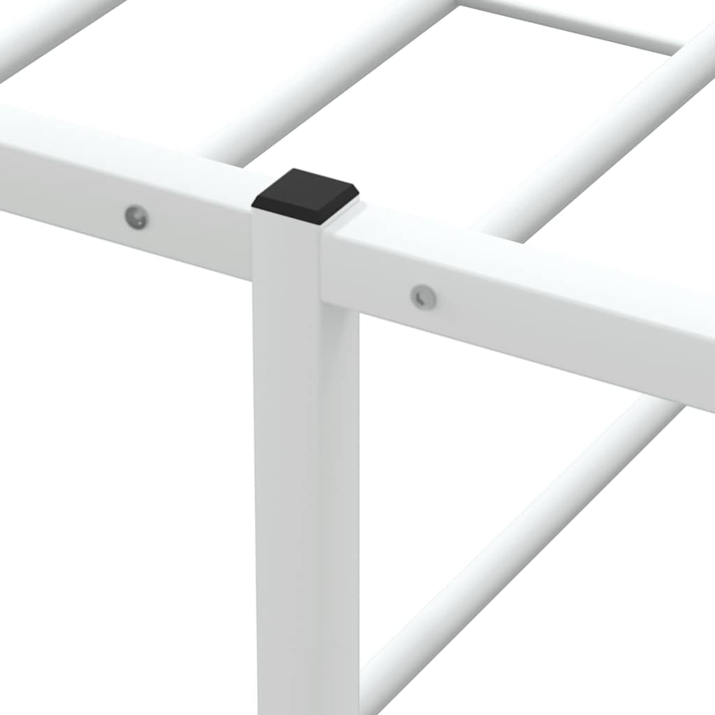 vidaXL Πλαίσιο κρεβατιού χωρίς στρώμα Λευκό 100x200 cm Μεταλλικό