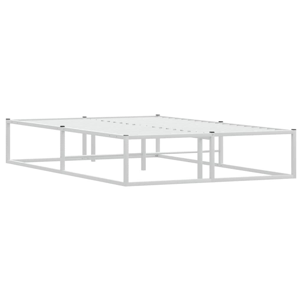 vidaXL Πλαίσιο κρεβατιού χωρίς στρώμα Λευκό 120x200 cm Μεταλλικό