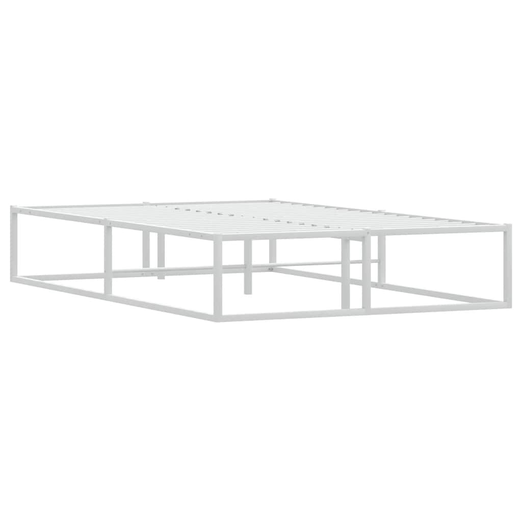 vidaXL Πλαίσιο κρεβατιού χωρίς στρώμα Λευκό 120x200 cm Μεταλλικό