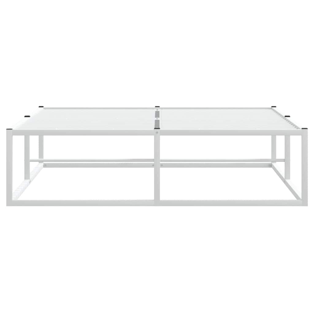 vidaXL Πλαίσιο κρεβατιού χωρίς στρώμα Λευκό 120x200 cm Μεταλλικό
