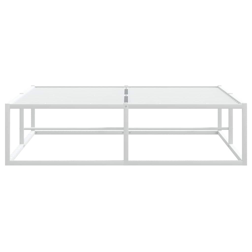 vidaXL Πλαίσιο κρεβατιού χωρίς στρώμα Λευκό 120x200 cm Μεταλλικό