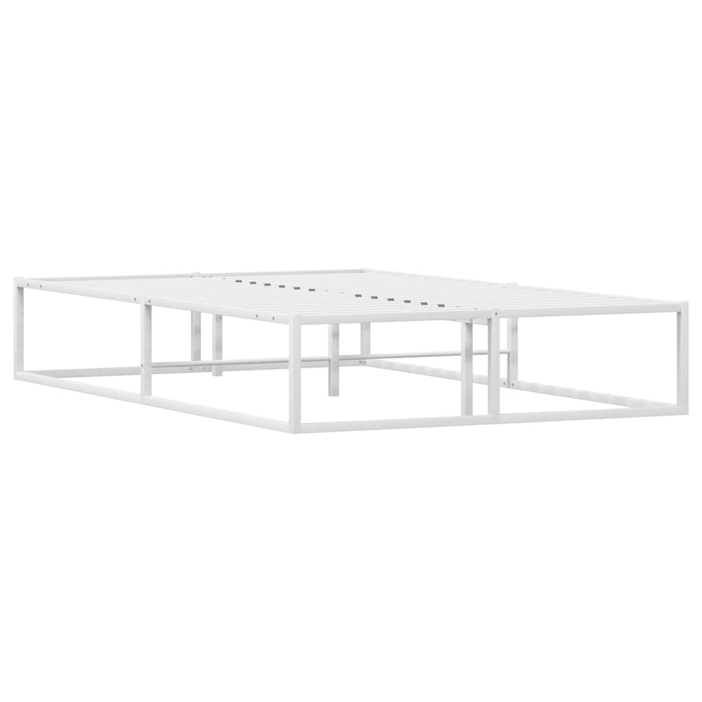 vidaXL Πλαίσιο κρεβατιού χωρίς στρώμα Λευκό 120x200 cm Μεταλλικό
