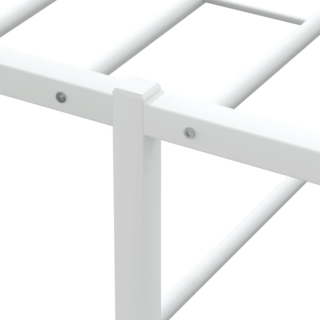 vidaXL Πλαίσιο κρεβατιού χωρίς στρώμα Λευκό 120x200 cm Μεταλλικό