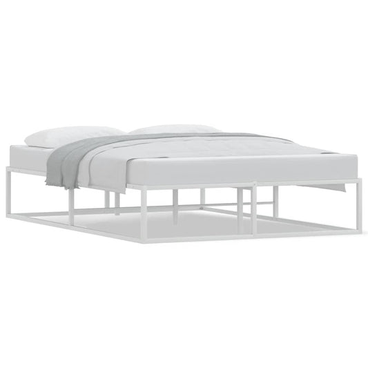 vidaXL Πλαίσιο κρεβατιού χωρίς στρώμα Λευκό 140x200 cm Μεταλλικό
