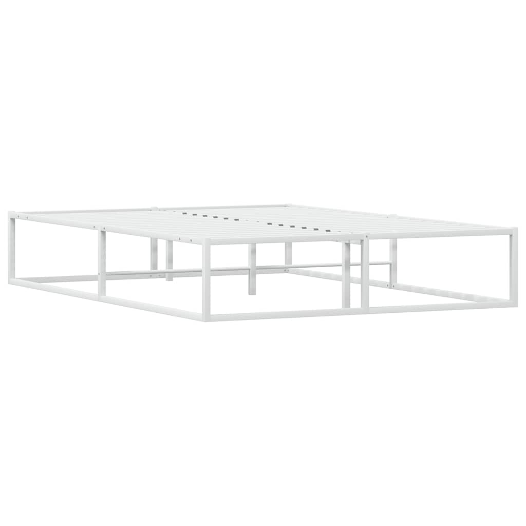 vidaXL Πλαίσιο κρεβατιού χωρίς στρώμα Λευκό 140x200 cm Μεταλλικό