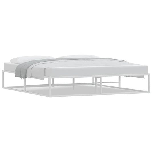 vidaXL Πλαίσιο κρεβατιού χωρίς στρώμα Λευκό 180x200 cm Μεταλλικό