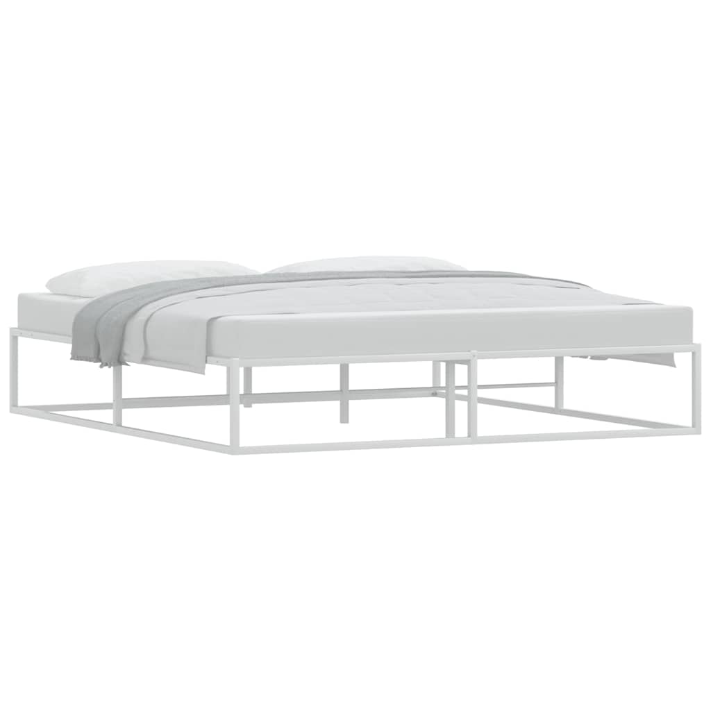 vidaXL Πλαίσιο κρεβατιού χωρίς στρώμα Λευκό 180x200 cm Μεταλλικό
