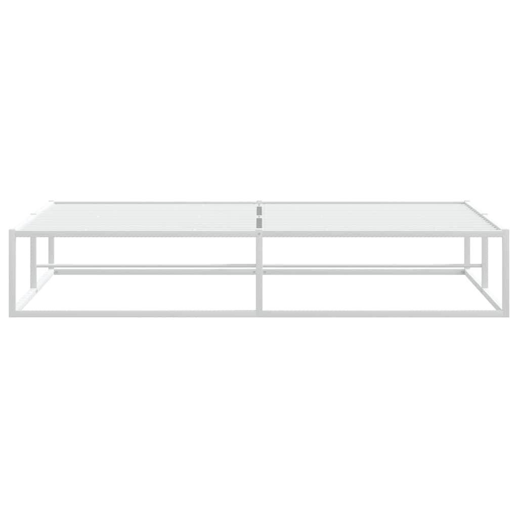 vidaXL Πλαίσιο κρεβατιού χωρίς στρώμα Λευκό 180x200 cm Μεταλλικό