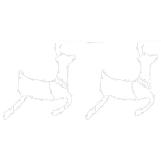 vidaXL Χριστουγεννιάτικα φώτα σιλουέτα ταράνδου 2 τεμάχια 35 LED