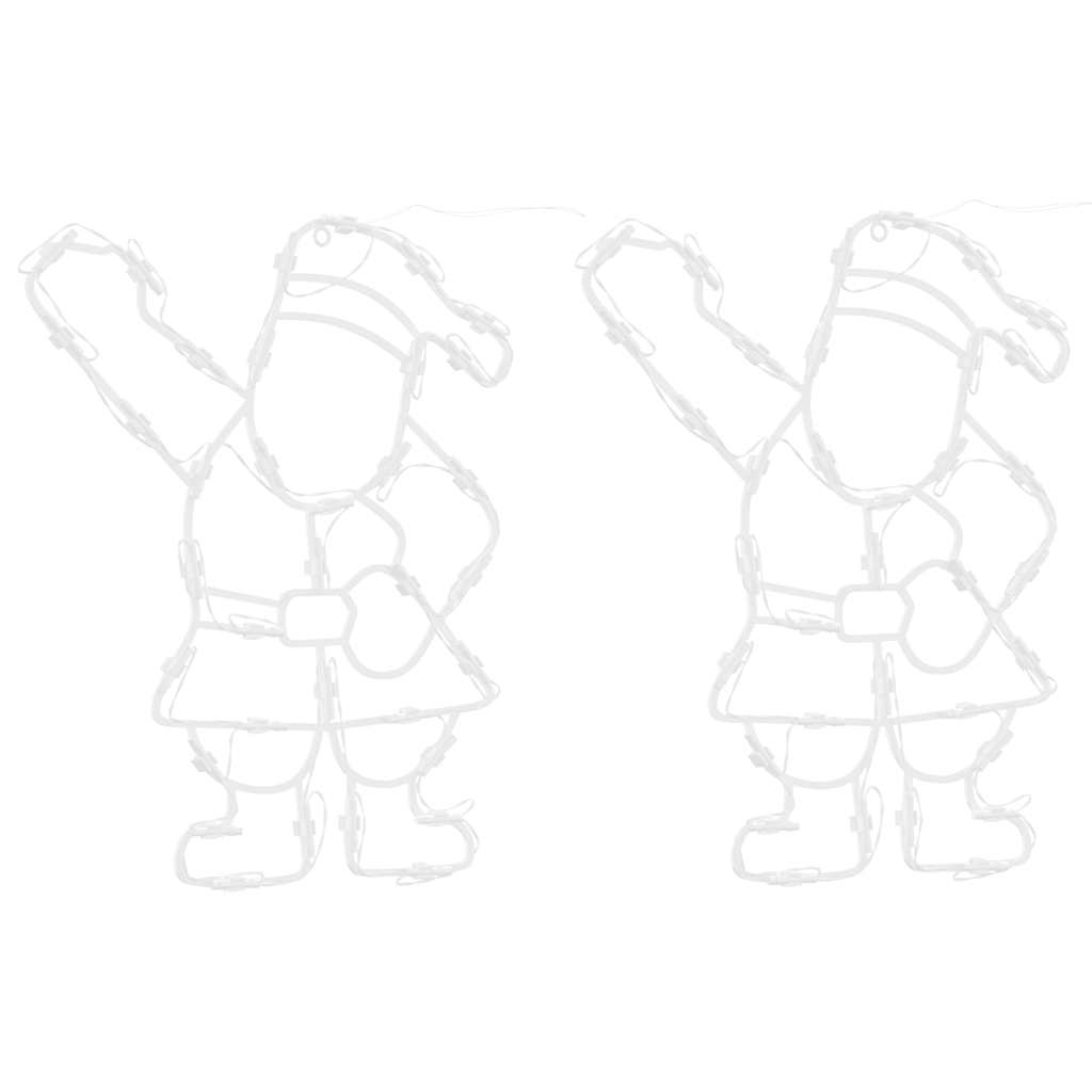vidaXL Χριστουγεννιάτικα φώτα Santa Silhouette 2 τεμάχια 35 LED