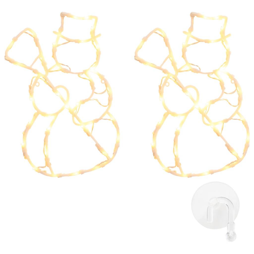 vidaXL Χριστουγεννιάτικα φώτα χιονάνθρωπος σιλουέτα 2 τεμάχια 35 LED