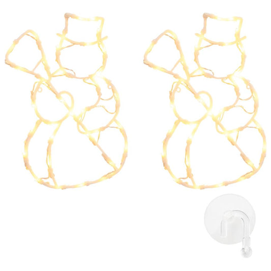 vidaXL Χριστουγεννιάτικα φώτα χιονάνθρωπος σιλουέτα 2 τεμάχια 35 LED