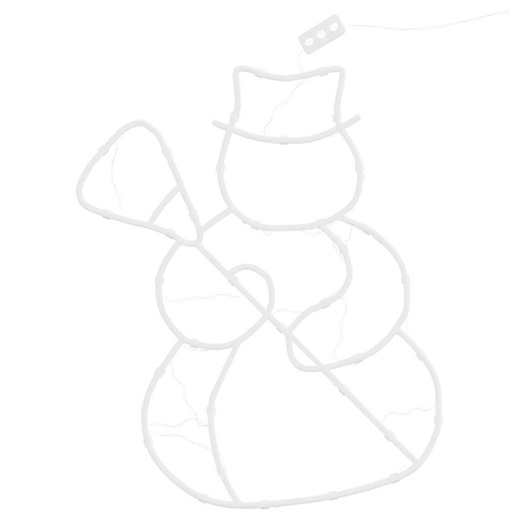 vidaXL Χριστουγεννιάτικα φώτα χιονάνθρωπος σιλουέτα 2 τεμάχια 35 LED