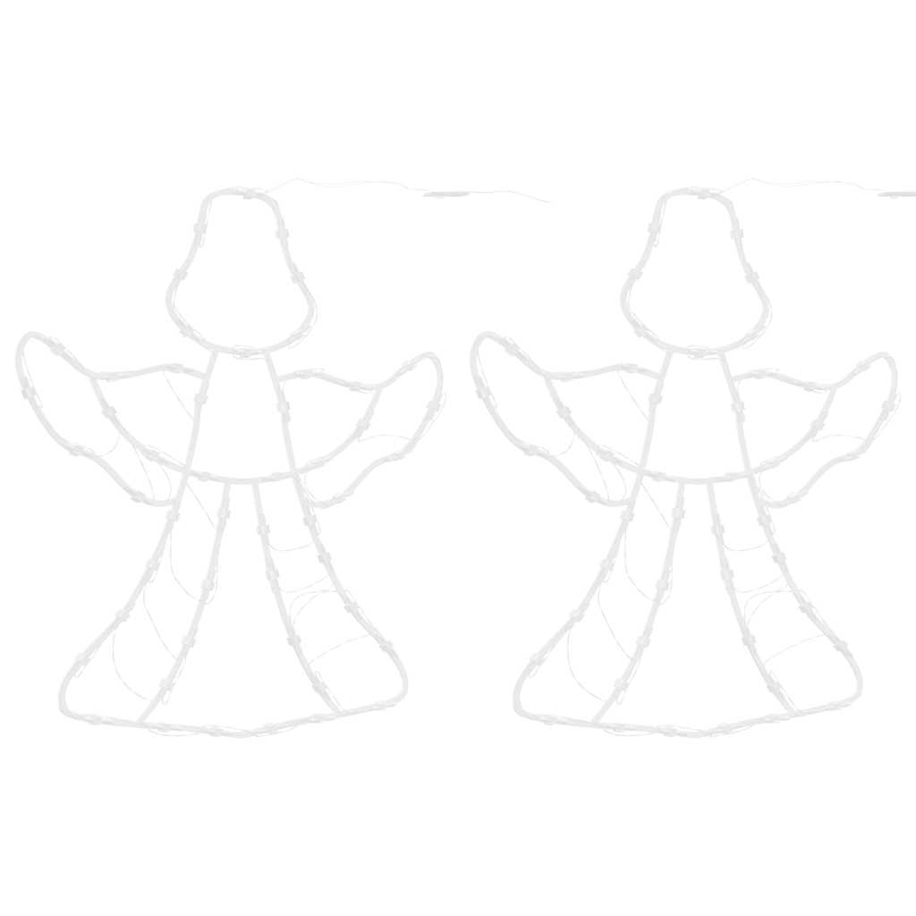 vidaXL Χριστουγεννιάτικα φώτα Αγγέλου σιλουέτα 2 τεμάχια 50 LED