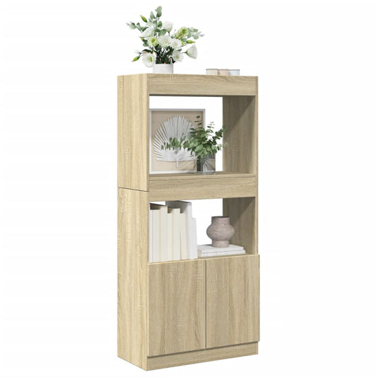 vidaXL Ντουλάπι Sonoma Δρυς 63x33x140 εκ. από Επεξεργασμένο Ξύλο