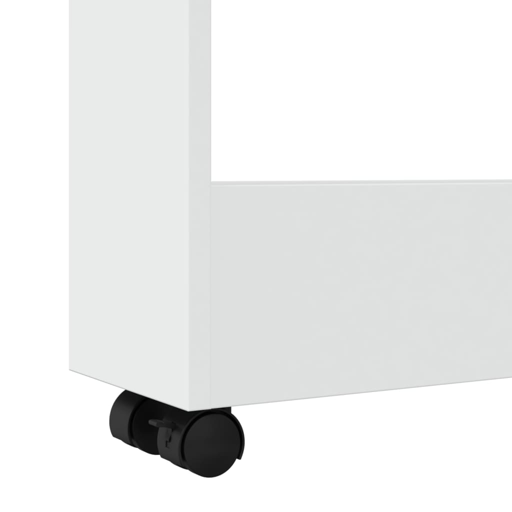 vidaXL Τρόλεϊ Αποθήκευσης Στενό 3 Επιπέδων Λευκό Επεξεργασμένο Ξύλο