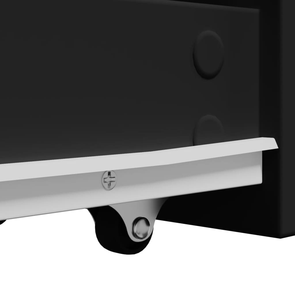 vidaXL Ντουλάπι Μπάνιου Στενό με Ροδάκια Μαύρο Επεξ. Ξύλο