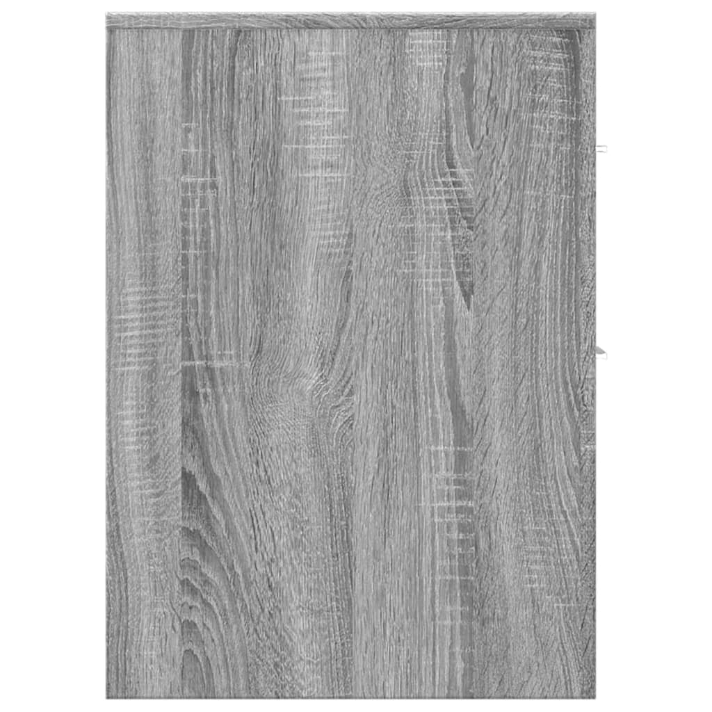 vidaXL Ντουλάπι Μπάνιου Στενό με Ροδάκια Γκρι Sonoma Επεξ. Ξύλο