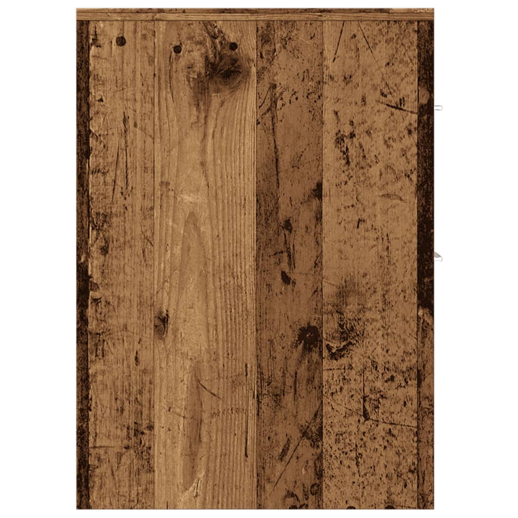 vidaXL Ντουλάπι Μπάνιου Στενό με Ροδάκια Όψη Παλαιού Ξύλου Επεξ. Ξύλο