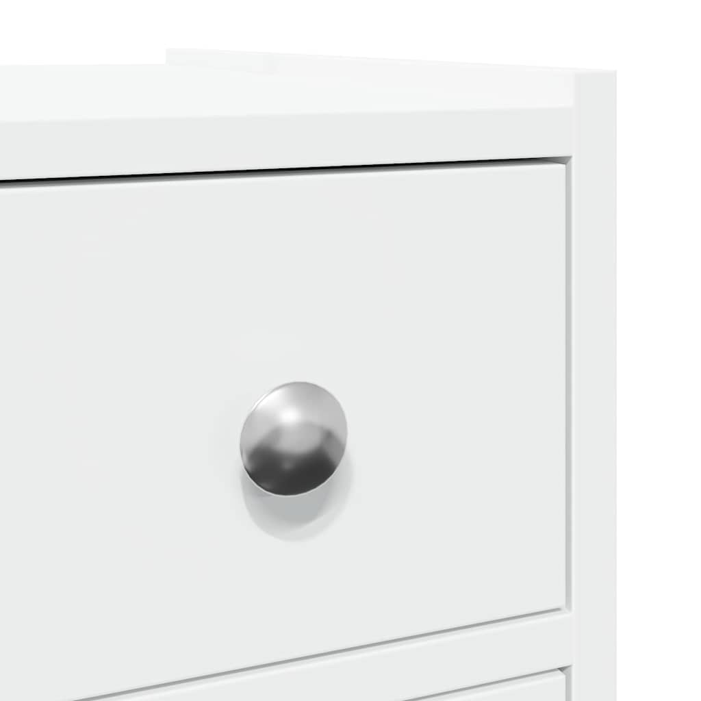 vidaXL Ντουλάπι Μπάνιου Στενό με Ροδάκια Λευκό Επεξ. Ξύλο