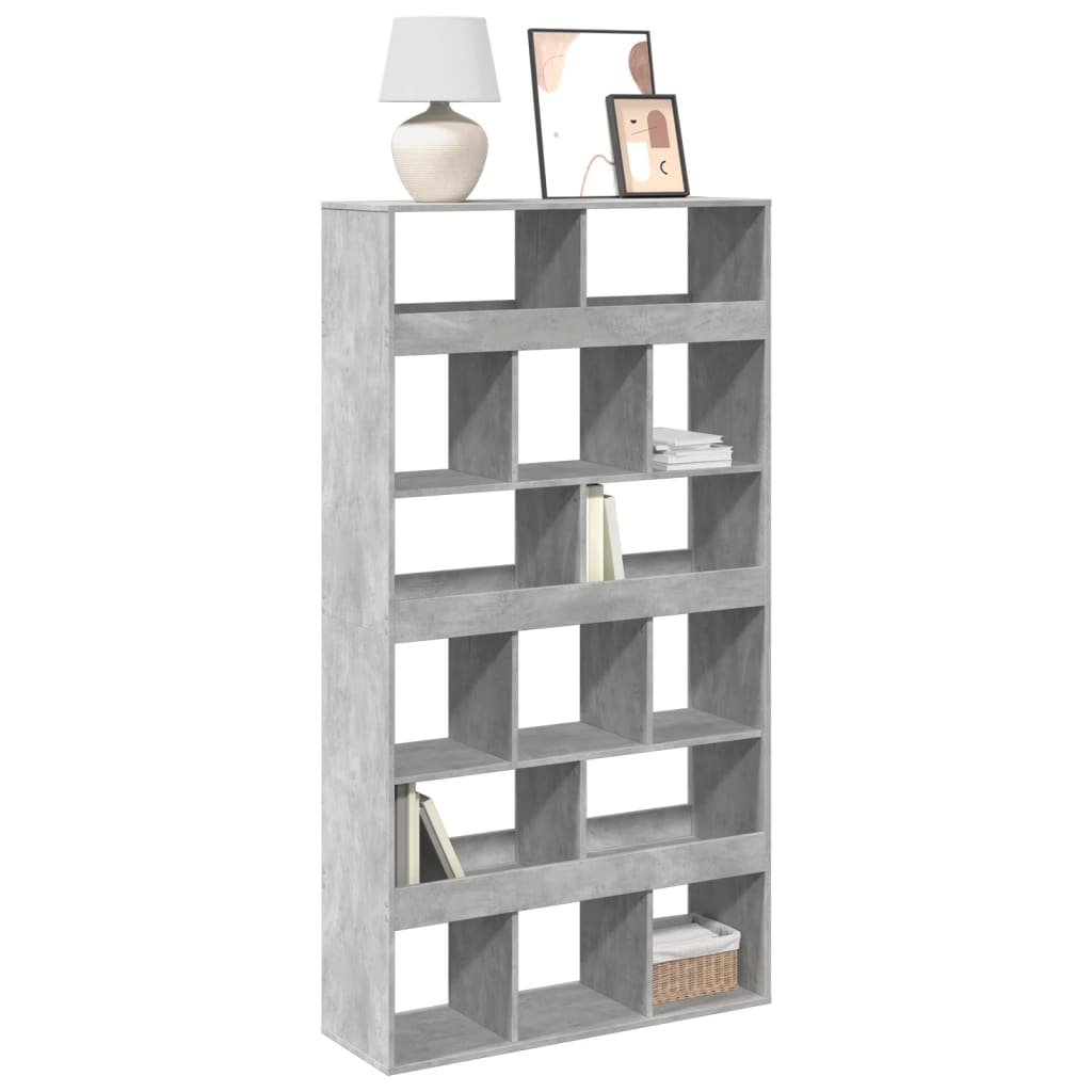 vidaXL Βιβλιοθήκη Γκρι Σκυροδέματος 100x33x187,5 εκ. Επεξεργ. Ξύλο