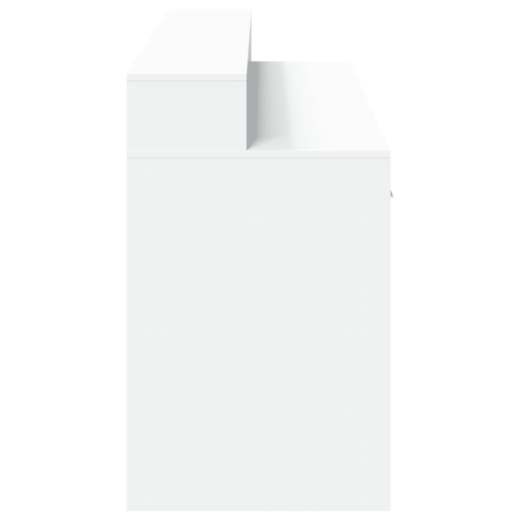 vidaXL Γραφείο με LED Λευκό 160x55x91 εκ. από Επεξεργασμένο Ξύλο