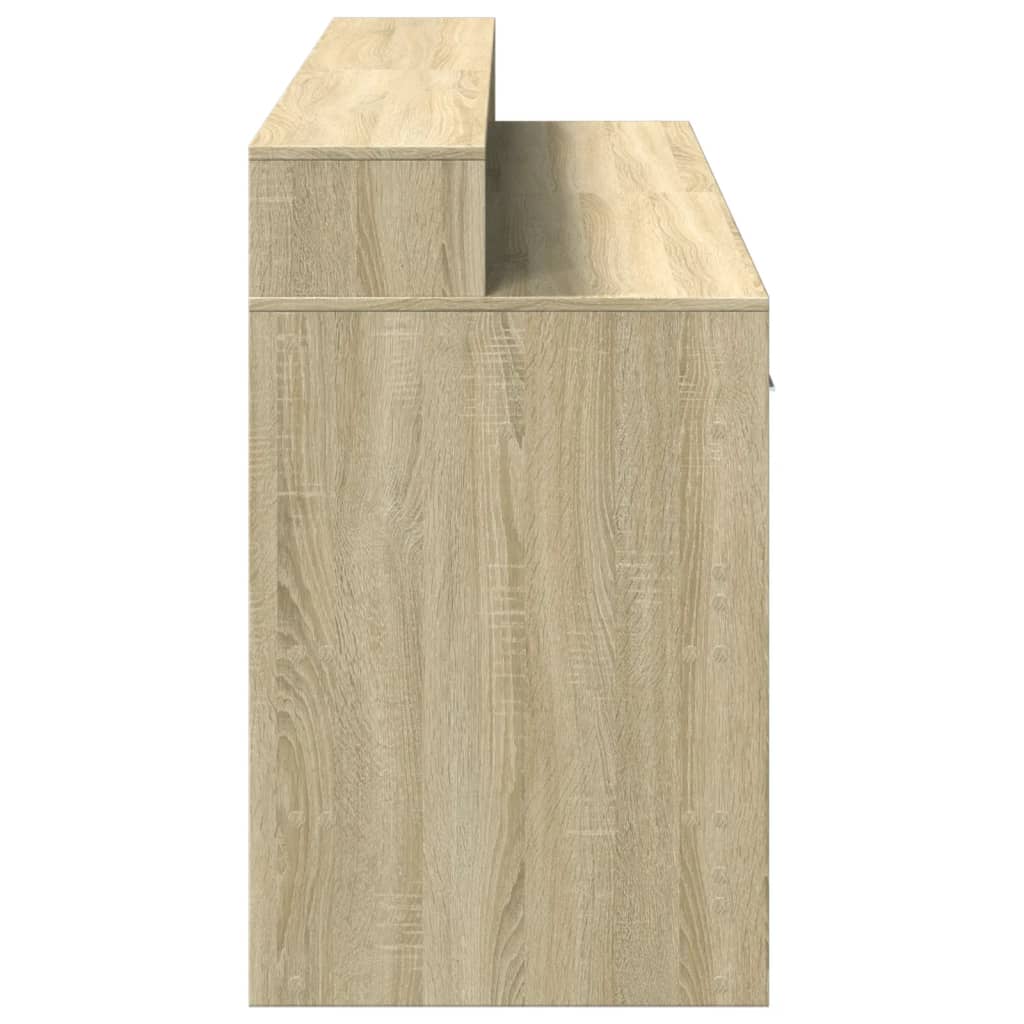 vidaXL Γραφείο με LED Sonoma δρυς 160x55x91 εκ. Επεξεργ. Ξύλο