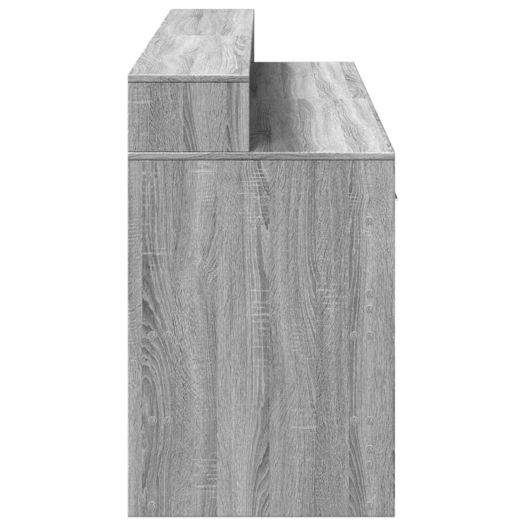 vidaXL Γραφείο με LED Γκρι Sonoma 160x55x91 εκ. Επεξεργ. Ξύλο