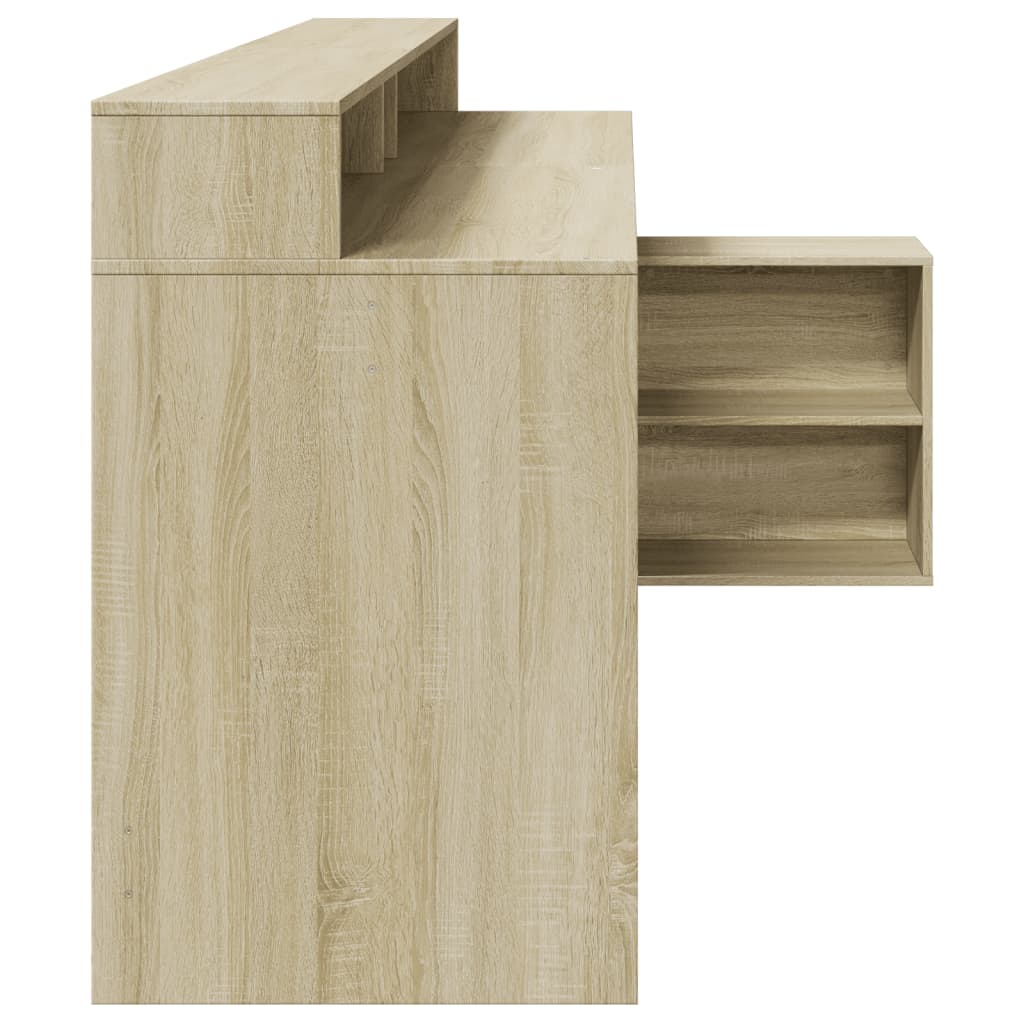 vidaXL Γραφείο με LED Sonoma δρυς 200x104x91 εκ. Επεξεργ. Ξύλο