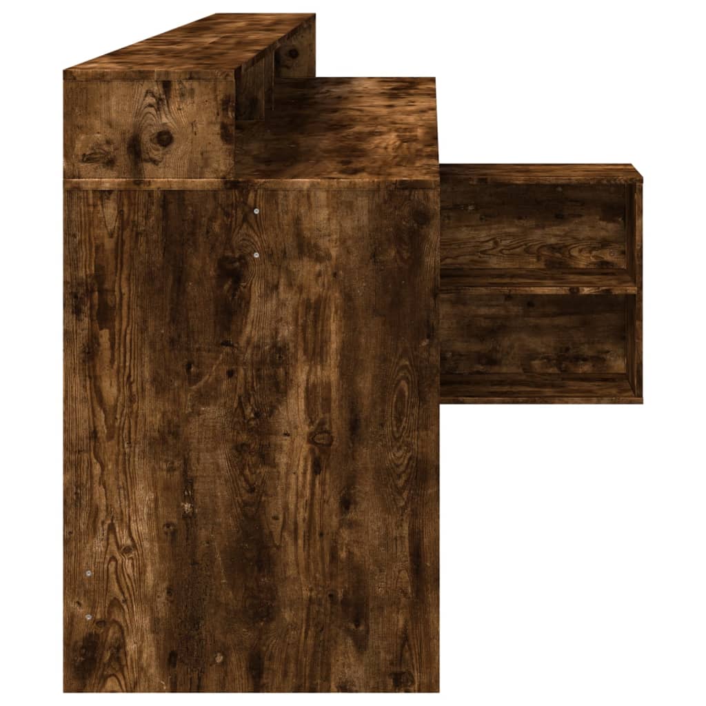 vidaXL Γραφείο με LED Καπνιστή δρυς 200x104x91 εκ. Επεξεργ. Ξύλο