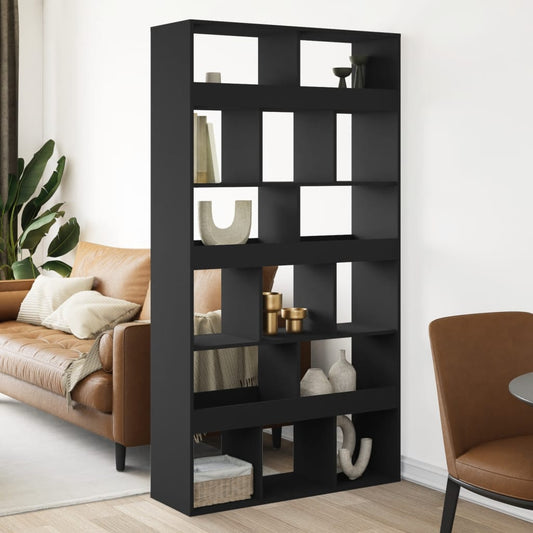 vidaXL Βιβλιοθήκη/Διαχωριστικό Χώρου Μαύρη 100x33x187,5 εκ. Επεξ. Ξύλο